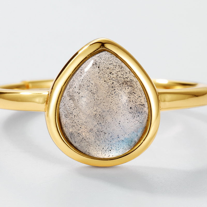 Labradorite Pear Cut Adjustable Ring