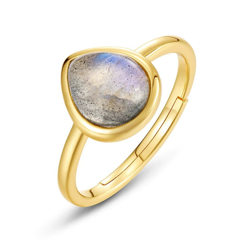 Labradorite Pear Cut Adjustable Ring